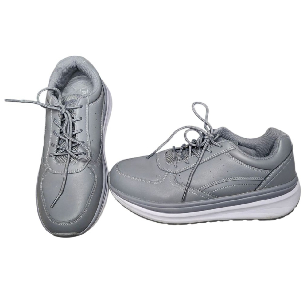 Women's Propét Leather Orthopedic Walking Shoes Sneakers Size 10 Gray